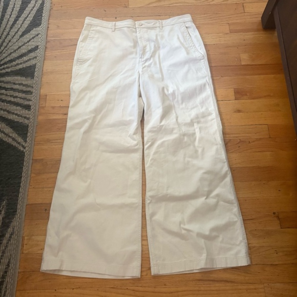 Ralph Lauren Cream Wide Leg Jeans Size 16